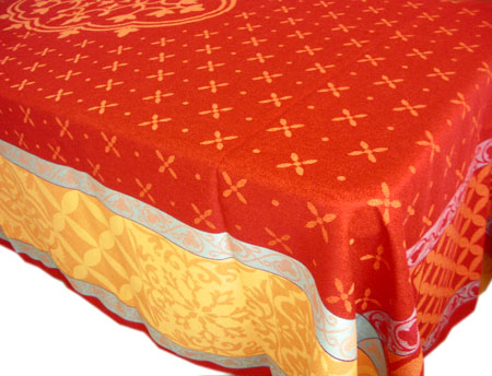 Jacquard tablecloth Teflon (Reillanne. red)